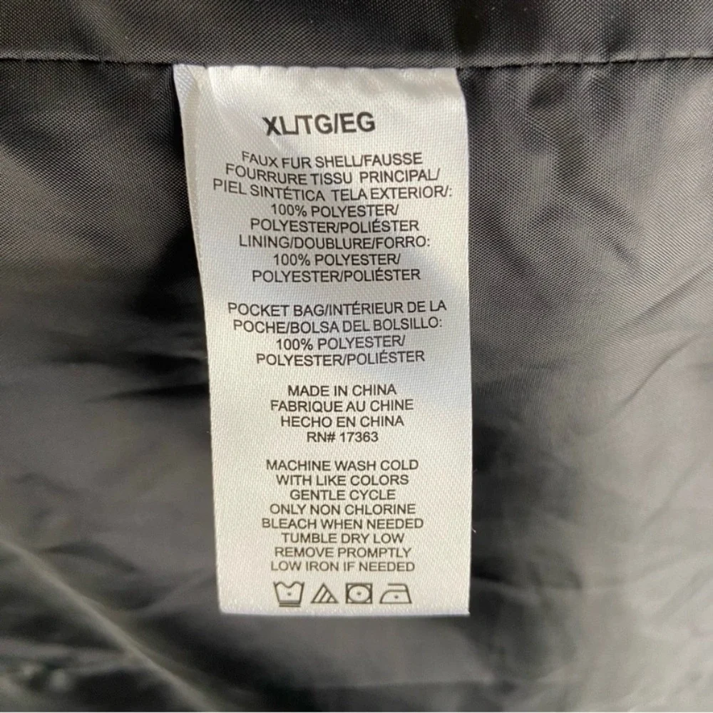 Cuddl Duds Black Curly Sherpa Shawl Collar Coat Sz XL - Picture 8 of 10